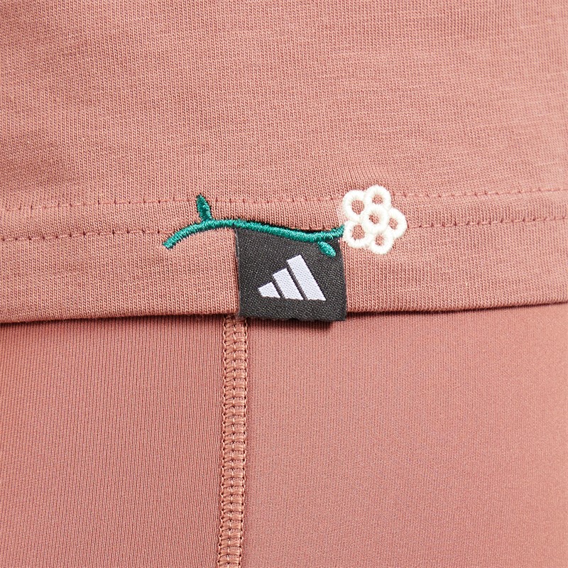 adidas Womens Lounge Mini Graphic T-Shirt Warm Clay