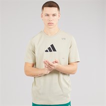 adidas Mens All Gym Category Back Graphic Training T-Shirt Beige