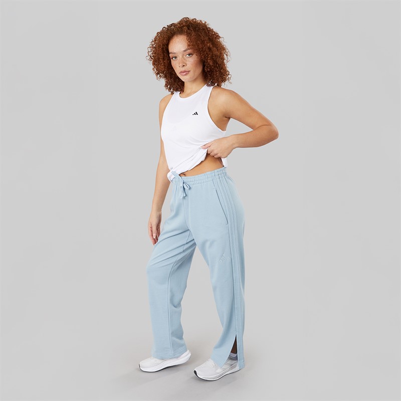 adidas Womens ALL SZN 3-Stripes French Terry Straight Leg Joggers Wonder Blue