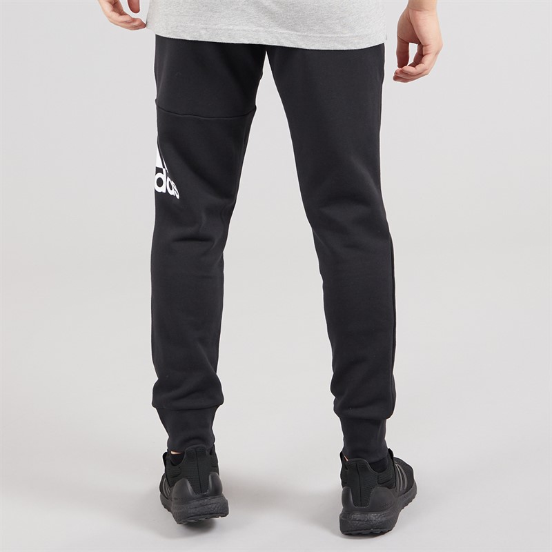 adidas Mens Essentials French Terry Tapered Cuff Logo Joggers Black
