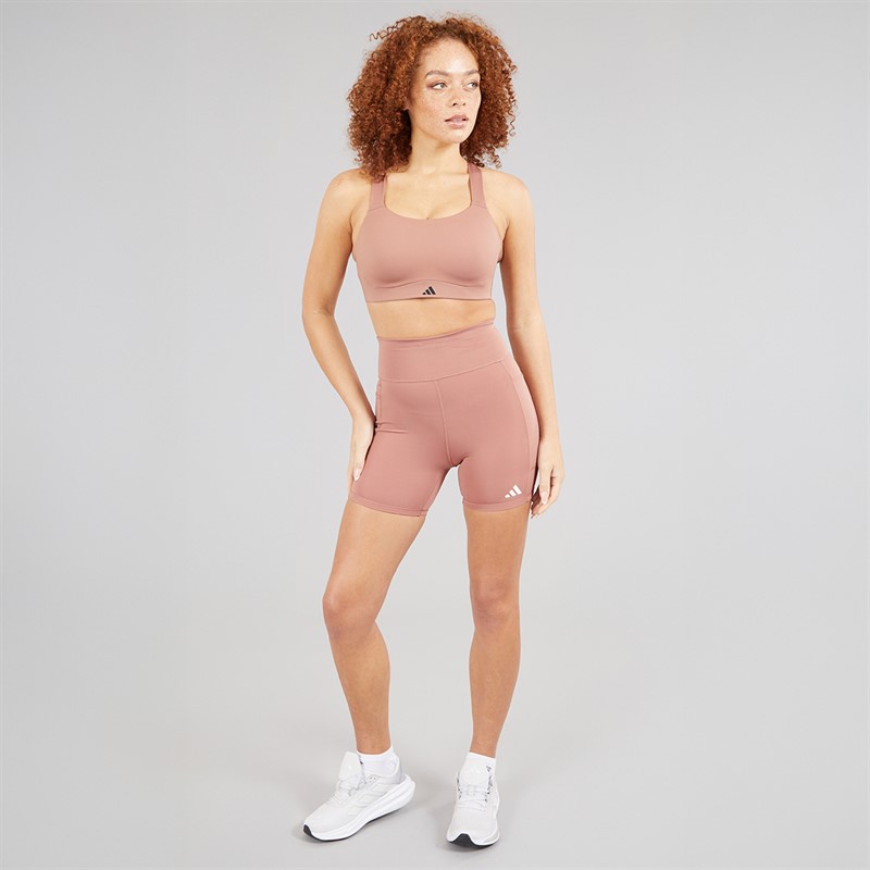 adidas Womens Own The Run Short Training Leggings Warm Clay