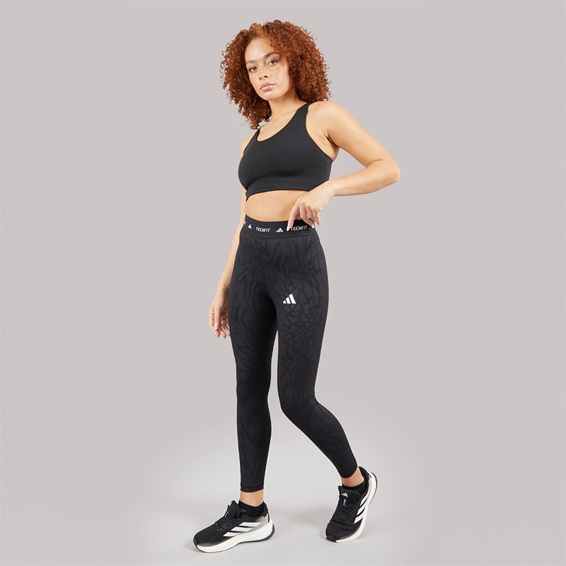 adidas Womens Techfit Printed 7/8 Leggings Black