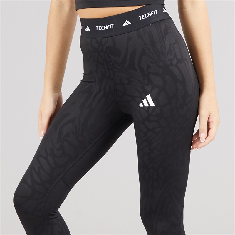adidas Womens Techfit Printed 7/8 Leggings Black