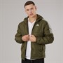 adidas Mens Essentials Insulated Hooded Jacket Olive Strata