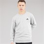 adidas Mens Essentials Small Logo Sweatshirt Medium Grey Heather/Black