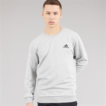 adidas Mens Essentials Small Logo Sweatshirt Medium Grey Heather/Black