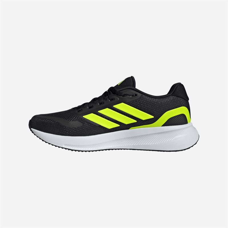 adidas Mens Runfalcon 5 Neutral Running Shoes Core Black/Lucid Lemon/White