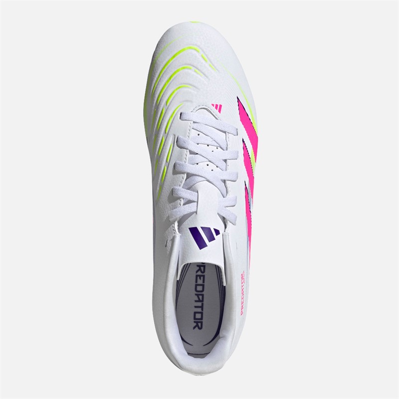 adidas Mens Predator Club FG/MG Firm/Multi Ground Football Boots Cloud White/Lucid Lemon/Lucid Pink