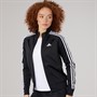 adidas Womens Essentials 3-Stripes Slim Warm Up Track Jacket Black