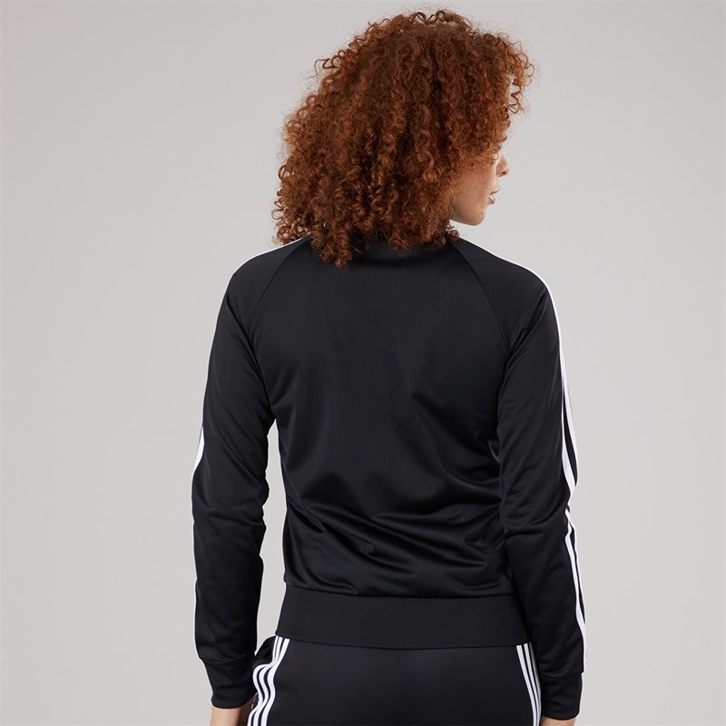 adidas Womens Essentials 3-Stripes Slim Warm Up Track Jacket Black