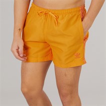 adidas Mens Adicolor 3-Stripes Five Inch Swim Shorts Real Gold