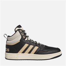 adidas Mens Hoops 3.0 Mid Fur Lining Winterized Trainers Core Black/Magic Beige/Wonder White