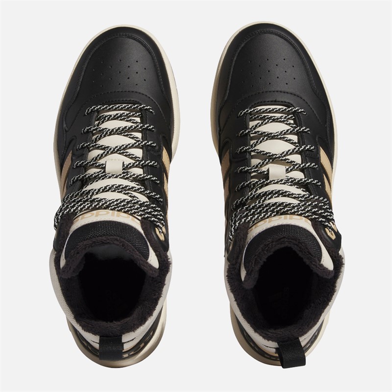 adidas Mens Hoops 3.0 Mid Fur Lining Winterized Trainers Core Black/Magic Beige/Wonder White