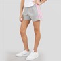 adidas Junior Girls Essentials 3-Stripes Shorts Medium Grey Heather/Clear Pink