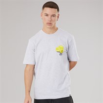 adidas Mens Lounge Still Life Lemons Graphic T-Shirt Light Grey Heather