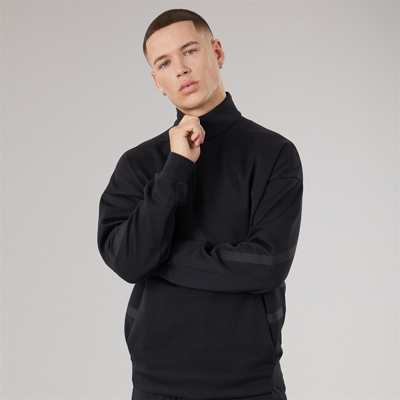 adidas Mens Z.N.E. Quarter Zip Sweatshirt Black