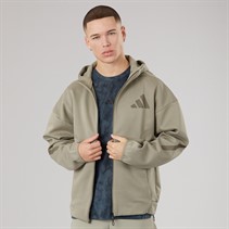 adidas Mens Z.N.E. Full Zip Hooded Track Jacket Putty Beige