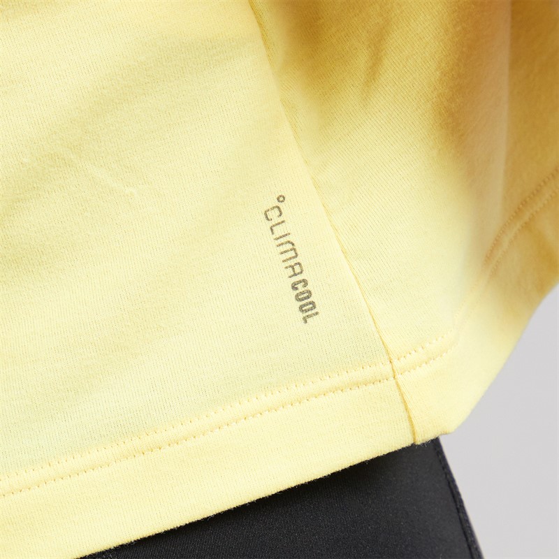 adidas Womens Power 3-Stripes Boxy Tank Top Powder Yellow