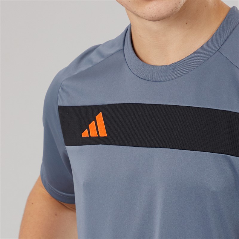 adidas Mens Tiro 25 Essentials T-Shirt Team Onix/Super Orange