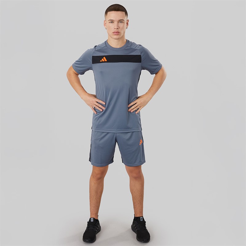 adidas Mens Tiro 25 Essentials T-Shirt Team Onix/Super Orange