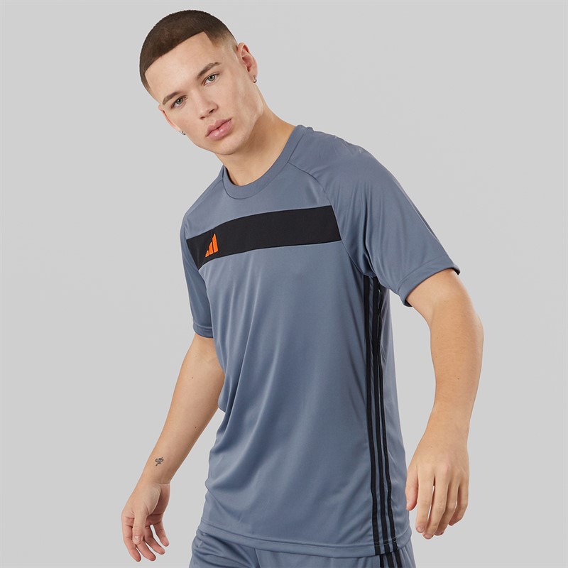 adidas Mens Tiro 25 Essentials T-Shirt Team Onix/Super Orange