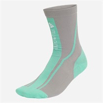 adidas Womens Stella Mccartney Crew Socks Dove Grey/Bright Green/White