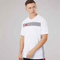 adidas Mens Tiro 25 Essentials T-Shirt White/Grey Heather/Better Scarlet