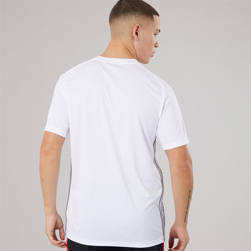 adidas Mens Tiro 25 Essentials T-Shirt White/Grey Heather/Better Scarlet