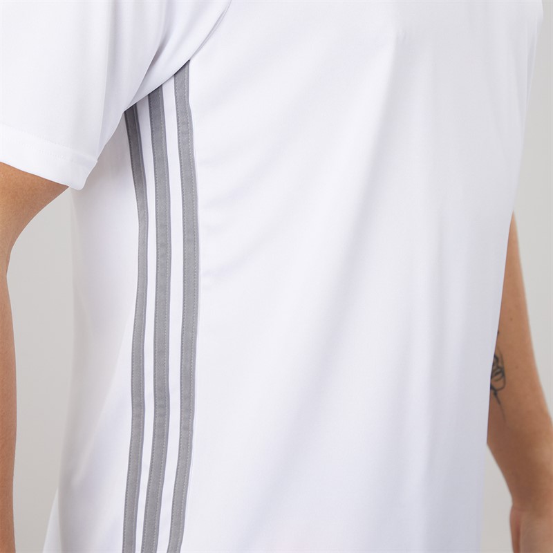 adidas Mens Tiro 25 Essentials T-Shirt White/Grey Heather/Better Scarlet