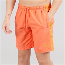adidas Mens Adicolor 3-Stripes Eight Inch Swim Shorts Semi Coral