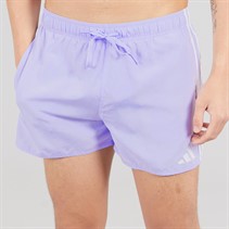 adidas Mens 3-Stripes Three Inch Swim Shorts Violet Tone/White