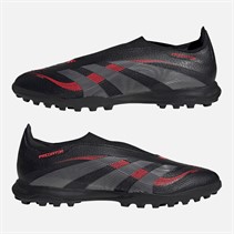adidas Mens Predator League Laceless TF Astro Football Boots Core Black/Grey Four/Lucid Red