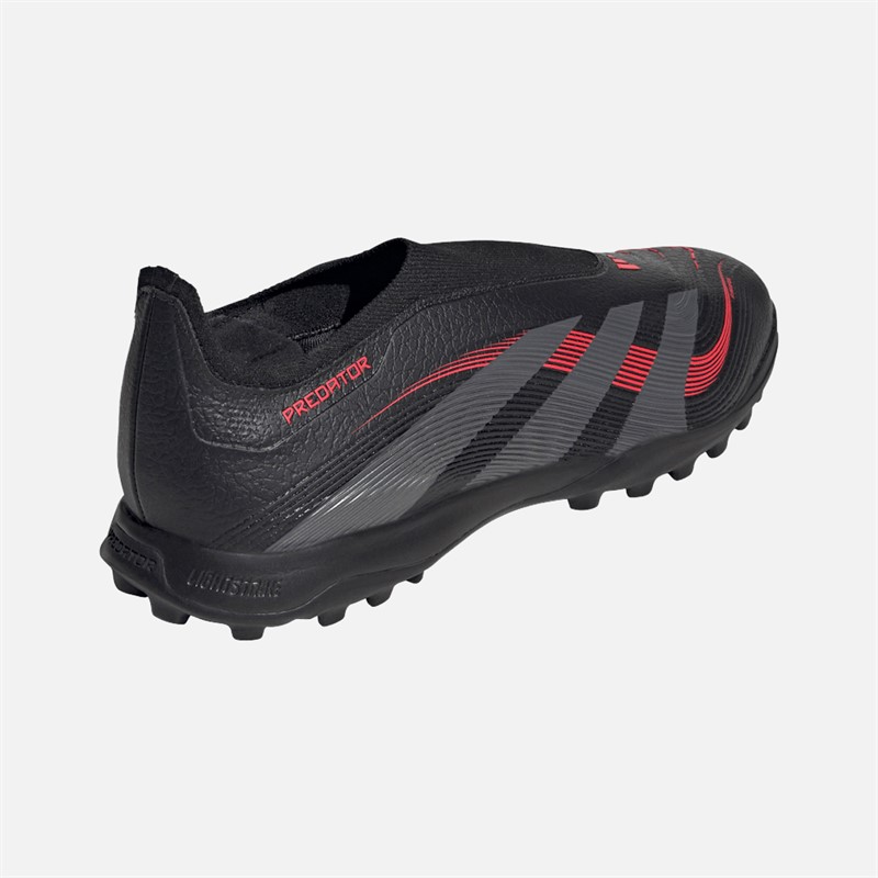 adidas Mens Predator League Laceless TF Astro Football Boots Core Black/Grey Four/Lucid Red