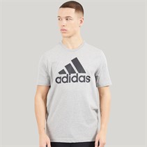adidas Mens Essentials Big Logo T-Shirt Medium Grey Heather/Black