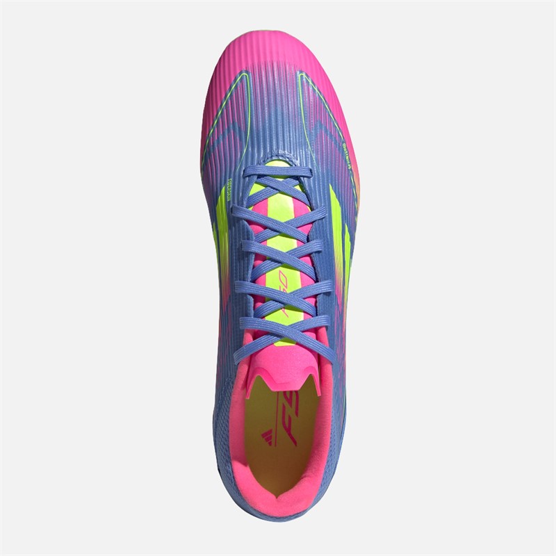 adidas Mens F50 League FG/MG Firm/Multi Ground Football Boots Blue Fusion/Lucid Lemon/Lucid Pink