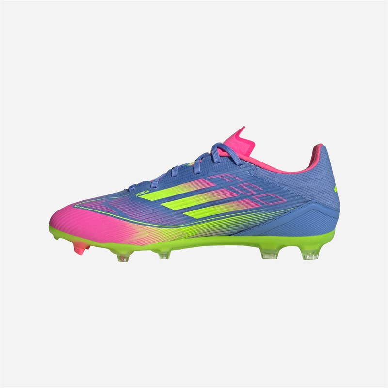 adidas Mens F50 League FG/MG Firm/Multi Ground Football Boots Blue Fusion/Lucid Lemon/Lucid Pink