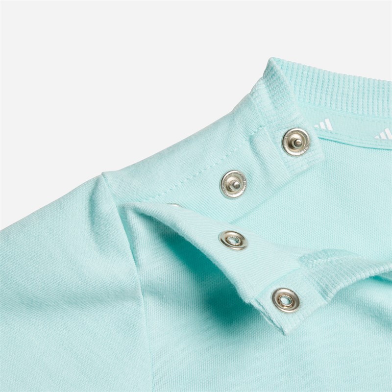 adidas Kids Linear Logo T-Shirt And Shorts Set Sea Foam Aqua/White