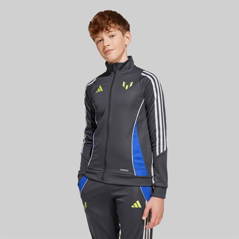adidas Junior Boys Messi Full Zip Track Top Carbon