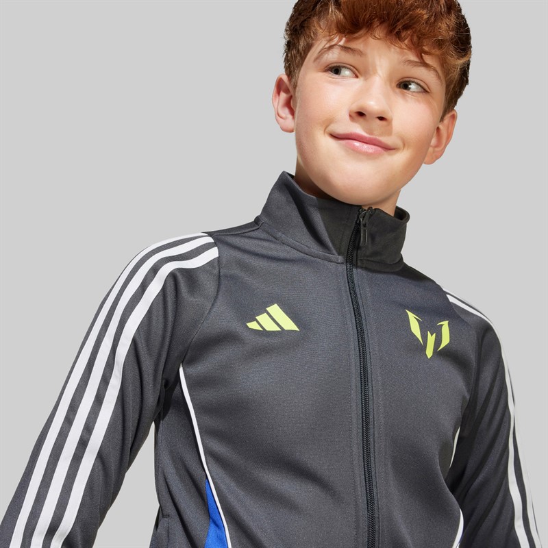 adidas Junior Boys Messi Full Zip Track Top Carbon