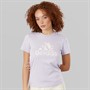 adidas Womens Floral Badge Of Sport Graphic T-Shirt Silver Dawn