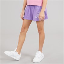 adidas Junior Girls Essentials Logo Shorts Violet Fusion/White