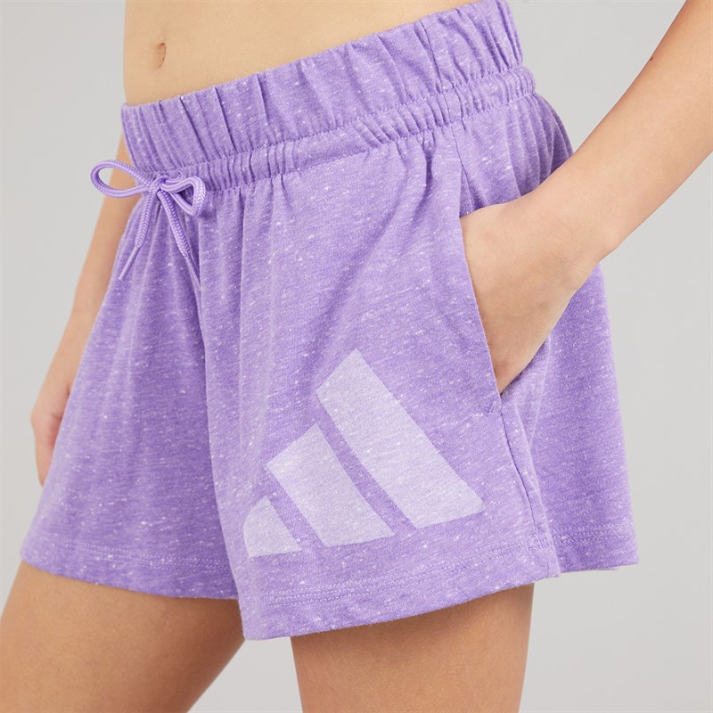 adidas Junior Girls Essentials Logo Shorts Violet Fusion/White