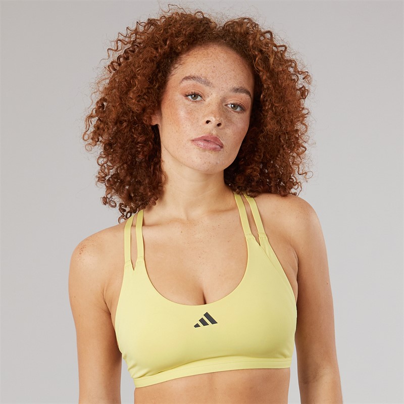 adidas Womens Aeroimpact Luxe Training Light Support Bra Powder Yellow
