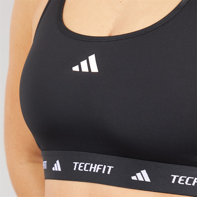 adidas Womens Techfit Medium Support Bra Black