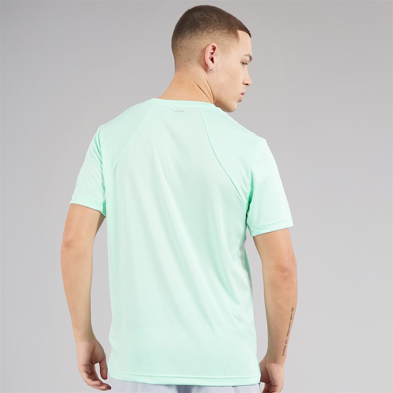 adidas Mens Tech Apparel Colorblock Training T-Shirt Semi Flash Aqua