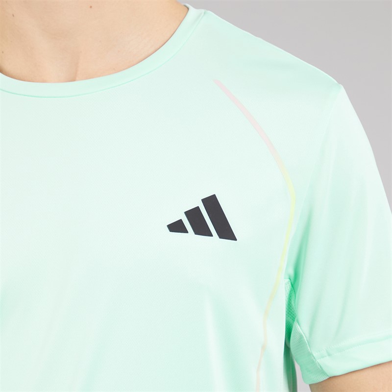adidas Mens Tech Apparel Colorblock Training T-Shirt Semi Flash Aqua