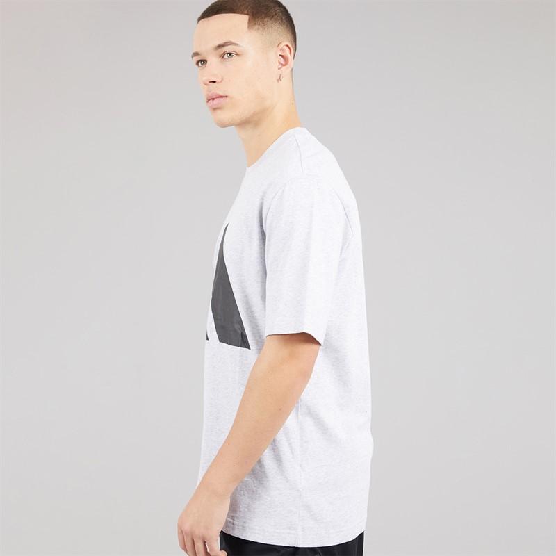 adidas Mens Essentials Big Logo T-Shirt Light Grey Heather/Black