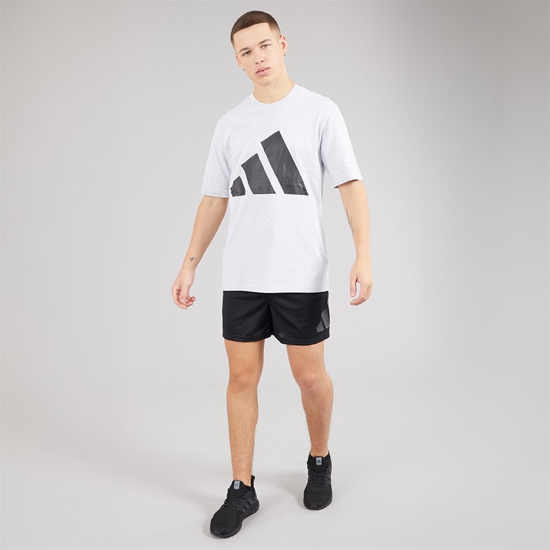 adidas Mens Essentials Big Logo T-Shirt Light Grey Heather/Black