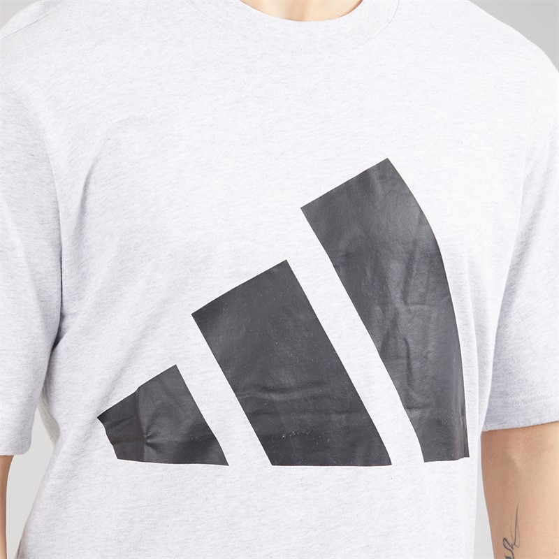 adidas Mens Essentials Big Logo T-Shirt Light Grey Heather/Black
