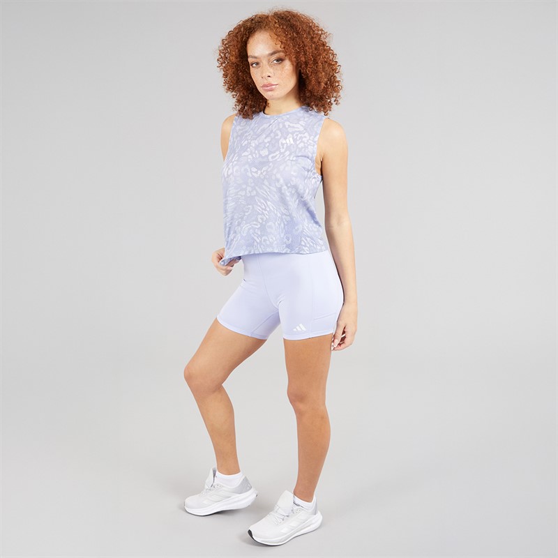 adidas Womens Own The Run Climacool 3-Stripes Training Tank Top Dash Grey/Violet Tone